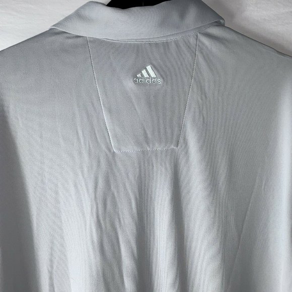 Adidas ClimaCool Mens Golf Polo Shirt Size L Gray Turquoise Yellow Green Stripe - Picture 3 of 7